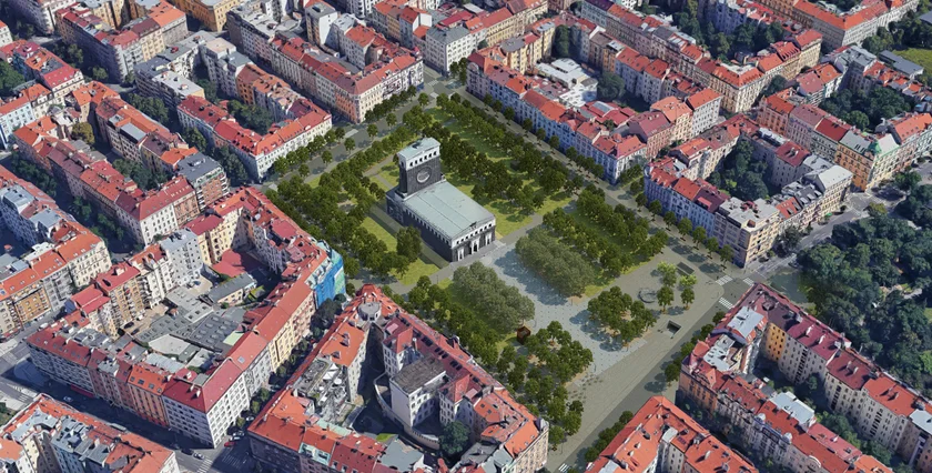 Visualization of náměstí Jiřího z Poděbrad. (Photo: MCA atelier)